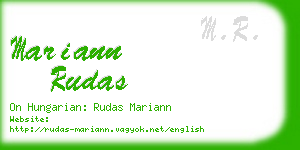 mariann rudas business card